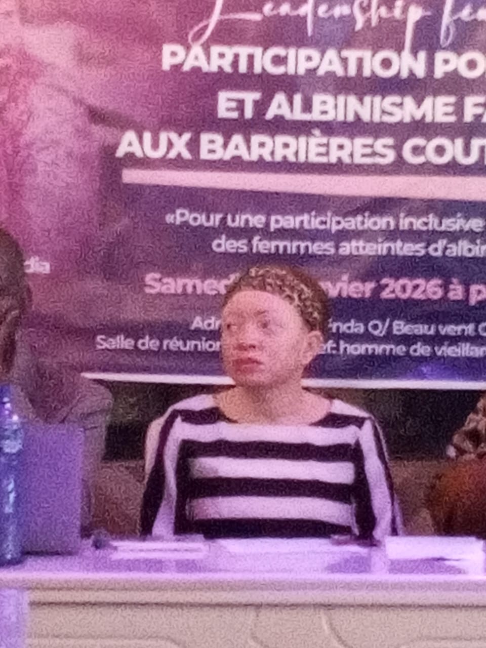 Leadership féminin, participation politique et albinisme face aux barrières coutumières: Eugénie Ladia appelle à l’unité et à la construction du pays dans un climat d’équité et d’inclusion.