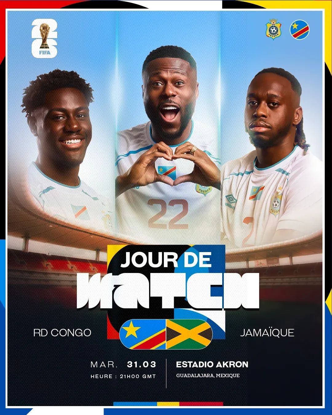 RDC – Jamaïque à Guadalajara : ça passe ou ça casse pour les Léopards !