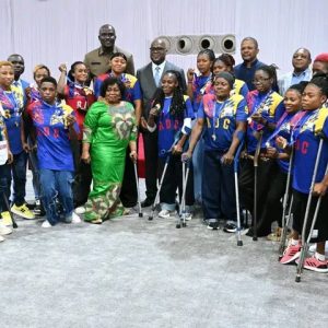 Handisport :Les Championnes d&rsquo;Afrique de basket fauteuil reçues avec les honneurs par Félix Tshisekedi